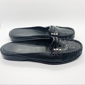 Brighton Black Mule With Metal Studs Sz 9